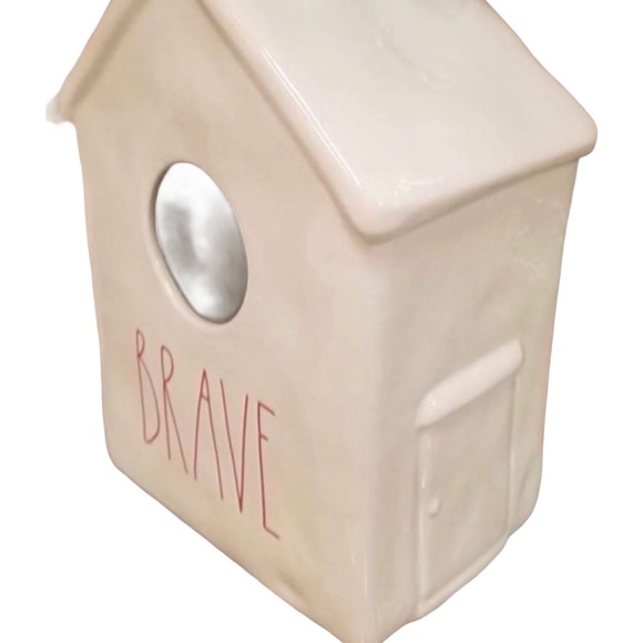 NWT Rae Dunn BRAVE 🇱🇷Ivory Ceramic Birdhouse - Picture 2 of 5